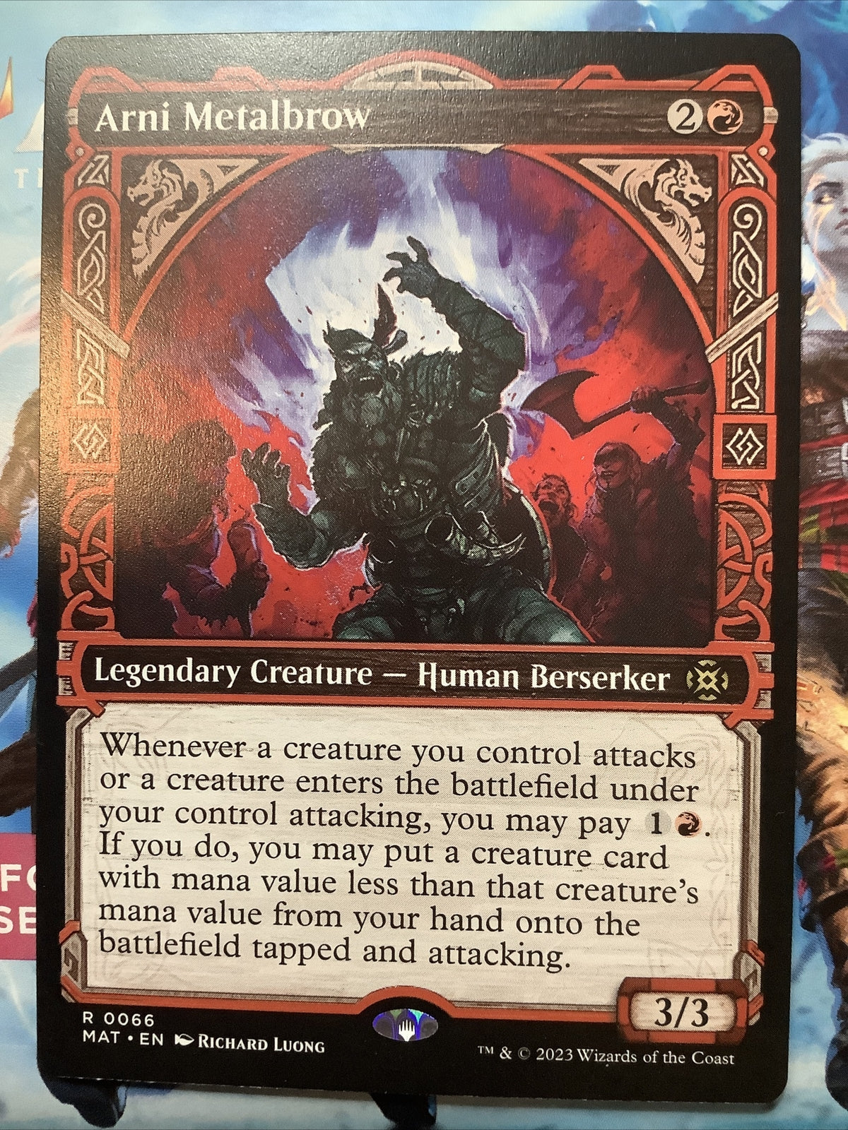 Arni Metalbrow Showcase MTG card from March of the Machine Aftermath MAT 66 by DM Vault Co