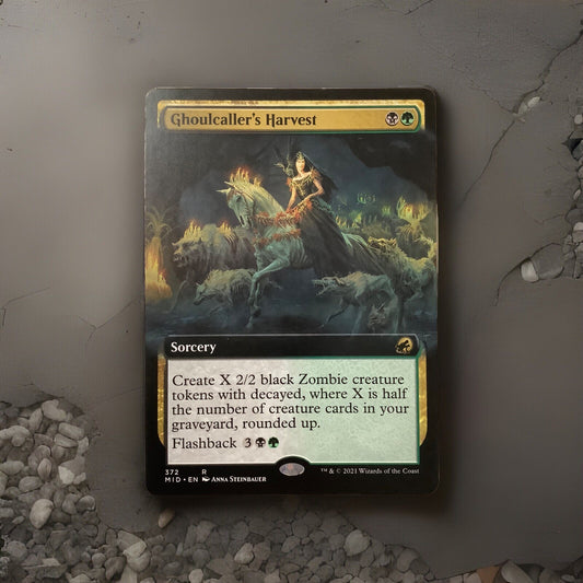 Ghoulcaller’s Harvest extended art sorcery card from Innistrad Midnight Hunt 372