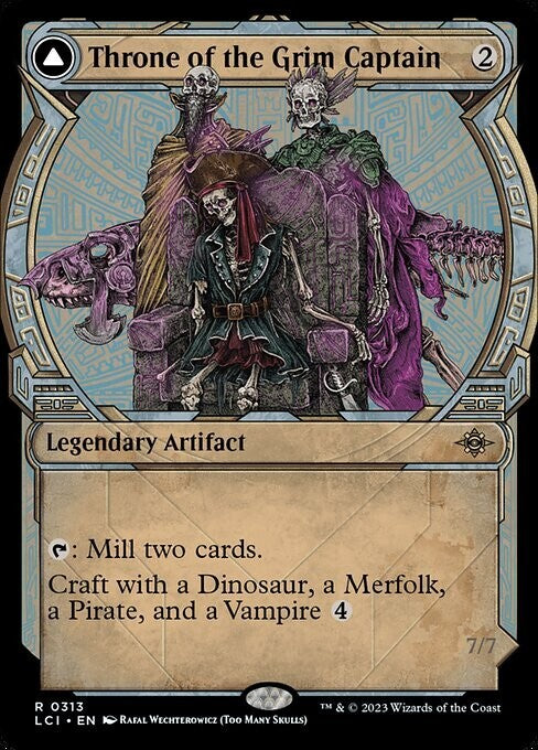 The Grim Captain MTG double faced card reanimator engine Lost Caverns of Ixalan artifact creature transform