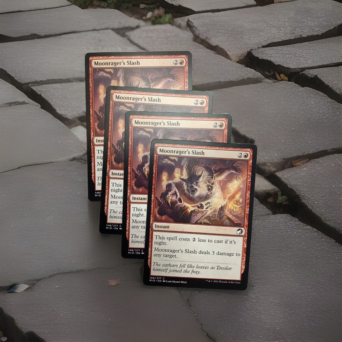 Moonrager's Slash MID 148 MTG 4 card playset burn spell DM Vault Co
