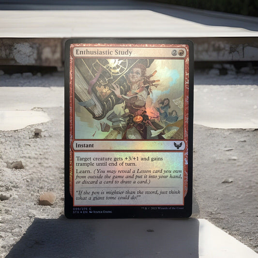 Enthusiastic Study MTG foil STX 99 learn trample pump instant Strixhaven card