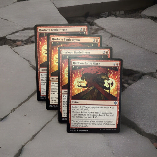 Hurloon Battle Hymn DMU 131 Magic the Gathering card playset of four regular finish.