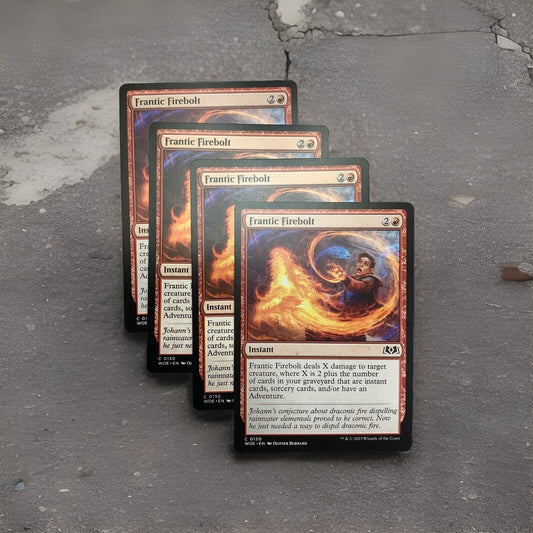 Frantic Firebolt WOE 130 regular MTG card playset front