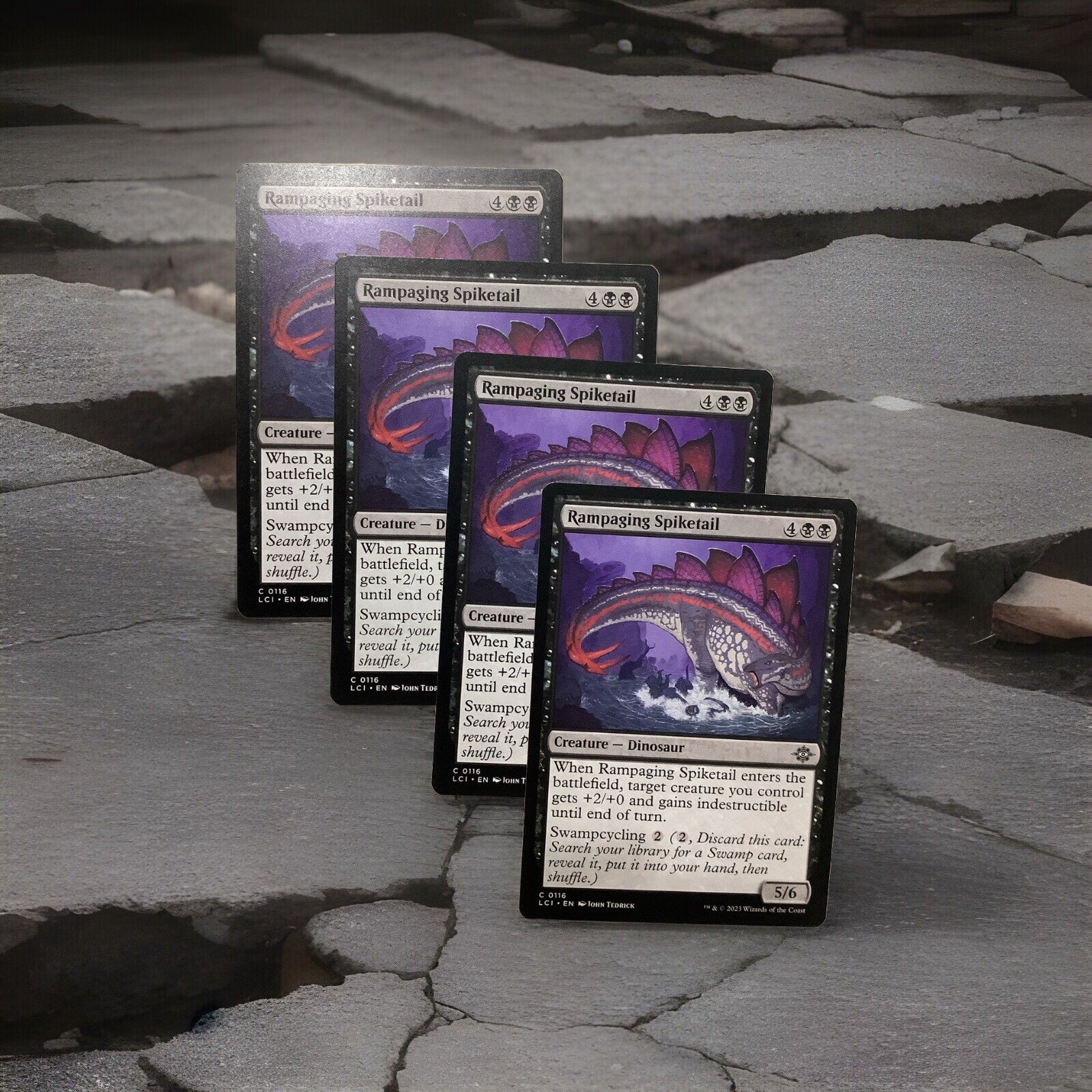 Magic: The Gathering Lost Caverns of Ixalan Rampaging Spiketail dinosaur creature card