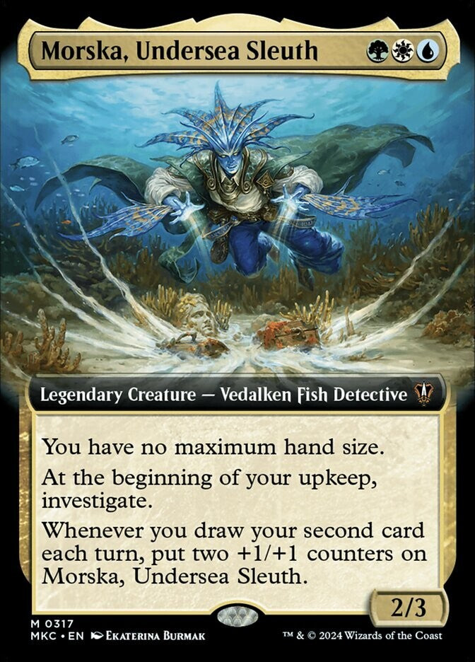 Morska Undersea Sleuth MTG Extended Art Foil Legendary Creature
