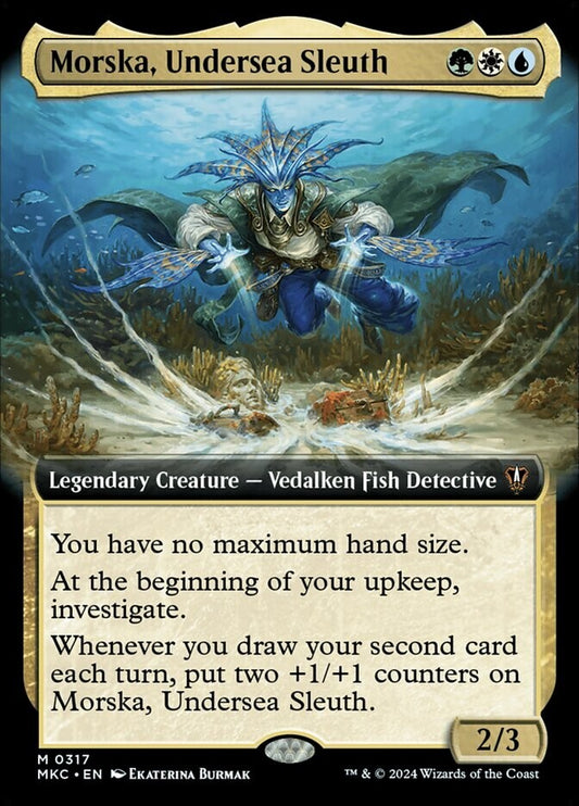 Morska Undersea Sleuth MTG Extended Art Foil Legendary Creature
