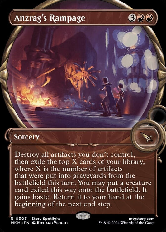 Anzrag's Rampage Magic the Gathering Murders at Karlov Manor Extended Art foil rare sorcery 0303