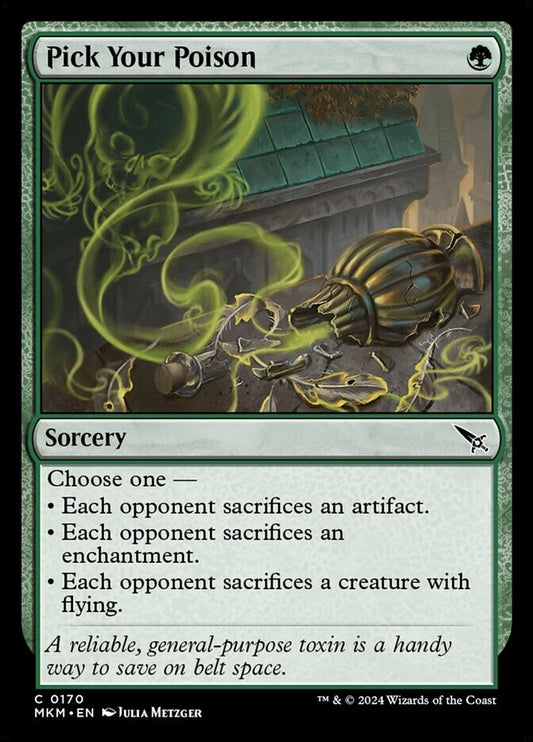 Pick Your Poison MTG Murders at Karlov Manor green removal sacrifice spell card