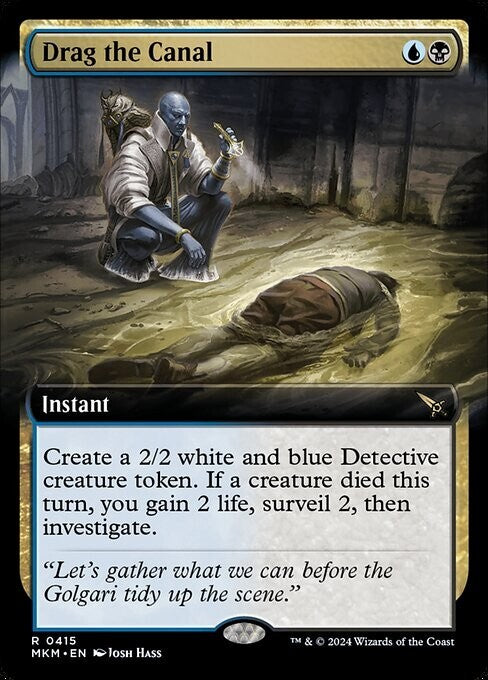 Drag the Canal extended art regular finish MTG Murders at Karlov Manor MKM 415 Dimir instant card from DM Vault Co