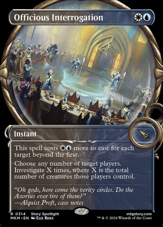 Officious Interrogation Extended Art rare MTG card from Karlov Manor 0314