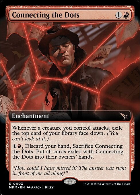 Connecting the Dots MKM 0403 Extended Art regular finish Magic the Gathering enchantment card from Murders at Karlov Manor.