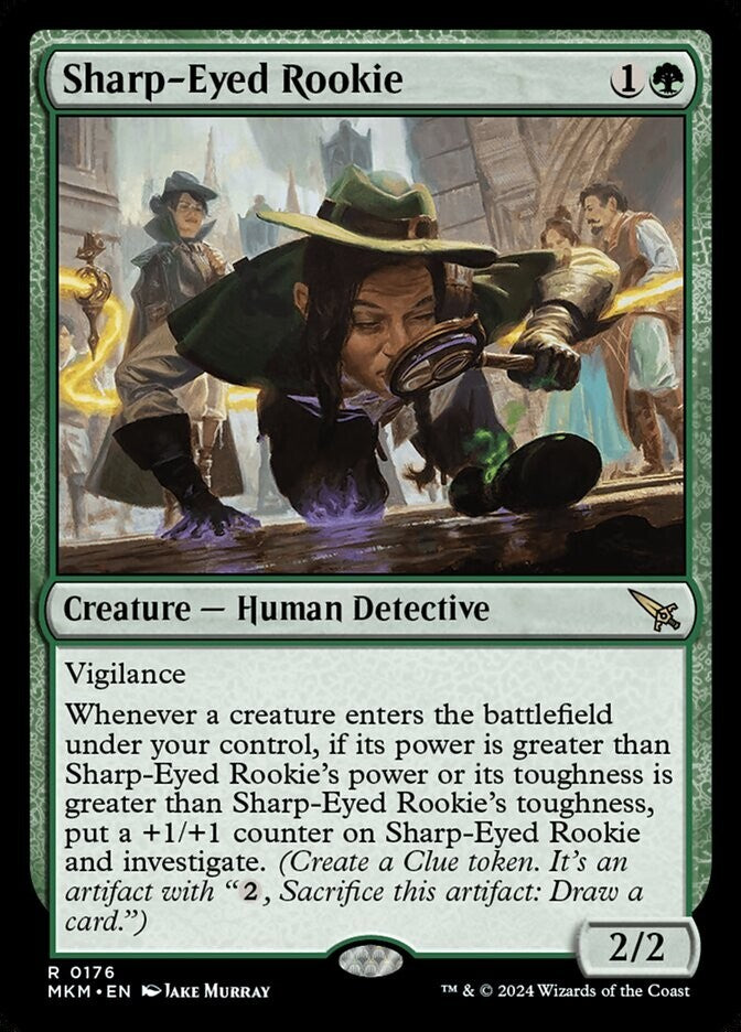 MTG MKM: Sharp-Eyed Rookie (Creature Human Detective) Regular Rare Foil 0176