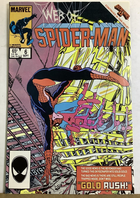 Web of Spider-Man #6 (1985) — Marvel Direct Edition, Kingpin & Beyonder Appearance