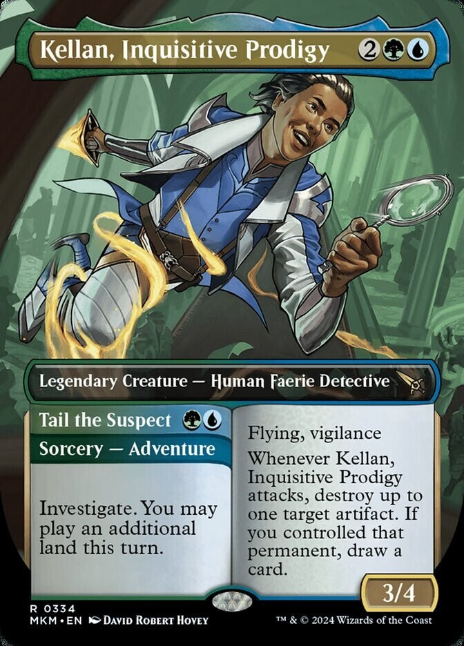 MTG MKM: Kellan, Inquisitive Prodigy (Legendary Creature/Adventure) Extended Art