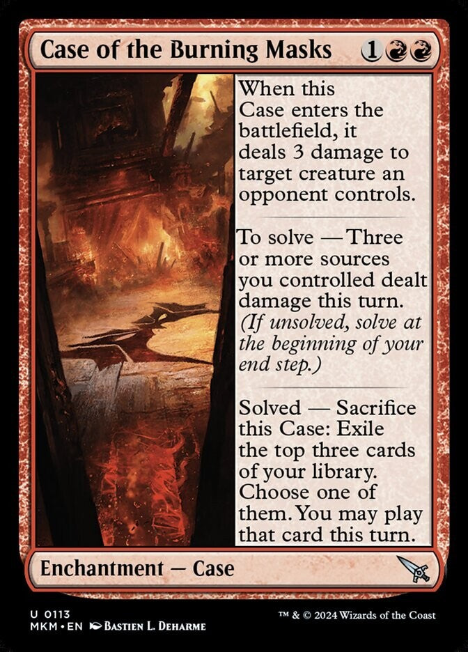 Case of the Burning Masks MKM 113 Foil MTG Case enchantment card