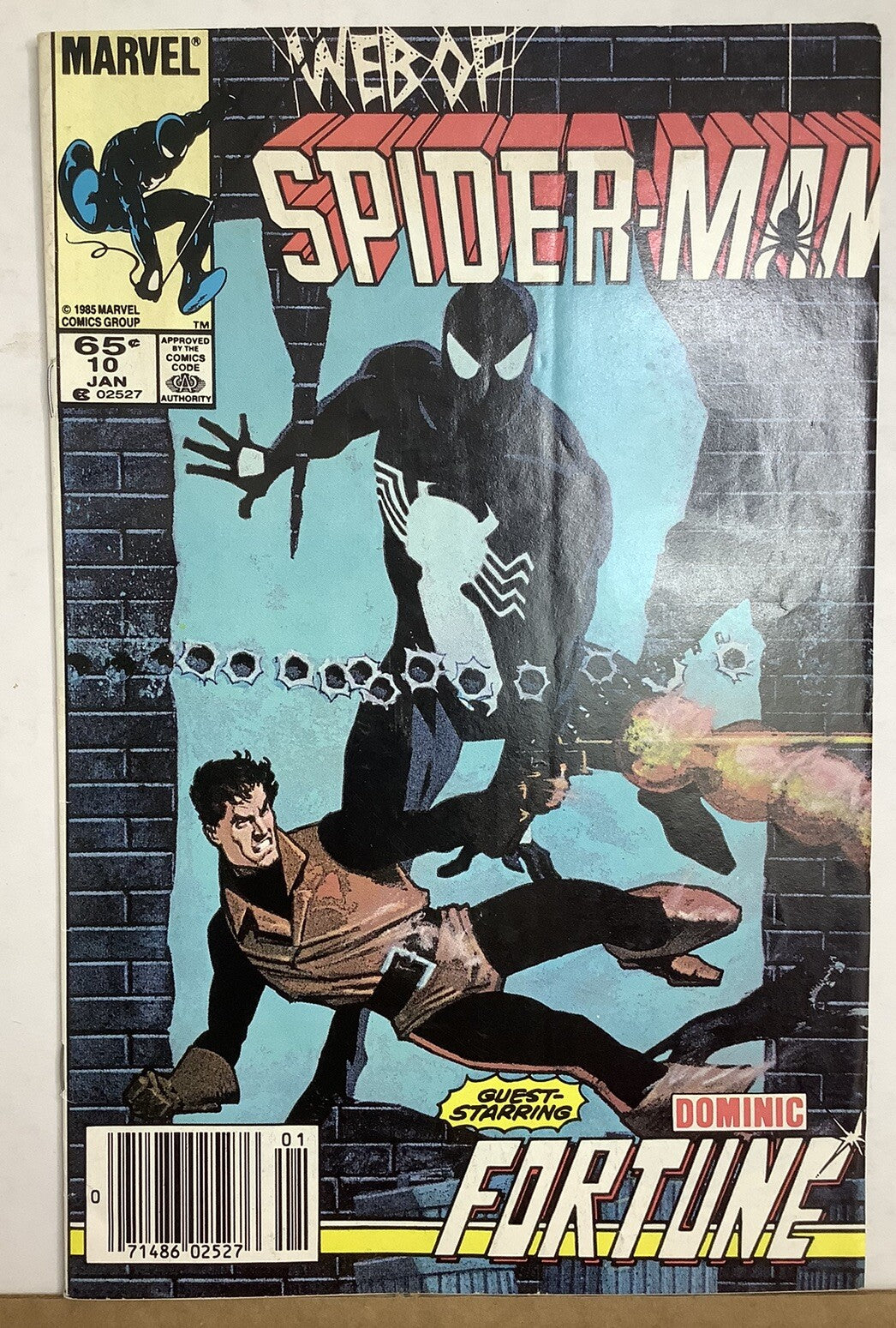 Web of Spider-Man #10 (1986) — Marvel Newsstand Edition, Dominic Fortune Guest Appearance