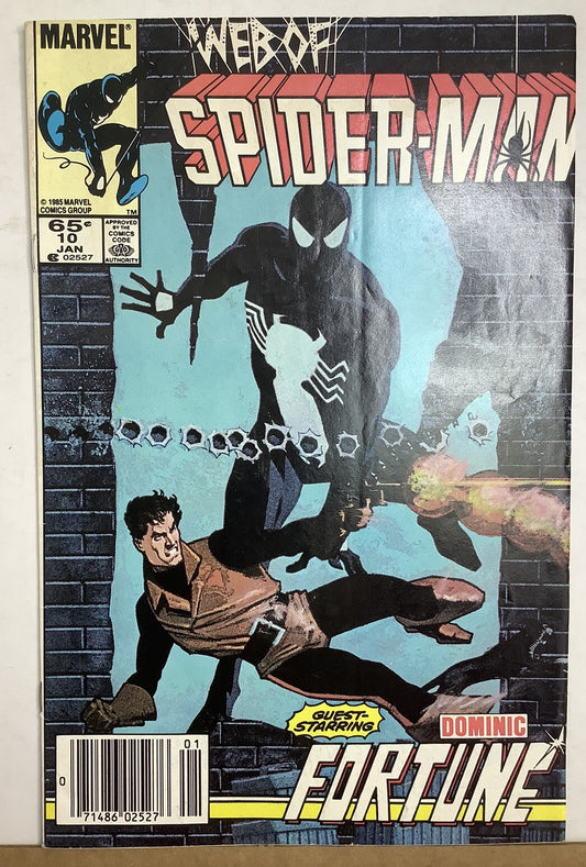 Web of Spider-Man #10 (1986) — Marvel Newsstand Edition, Dominic Fortune Guest Appearance