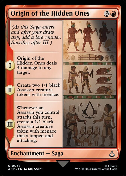 Origin of the Hidden Ones foil enchantment saga MTG Assassin’s Creed