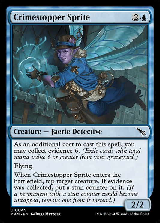Crimestopper Sprite foil MTG Murders at Karlov Manor Faerie Detective card from DM Vault Co