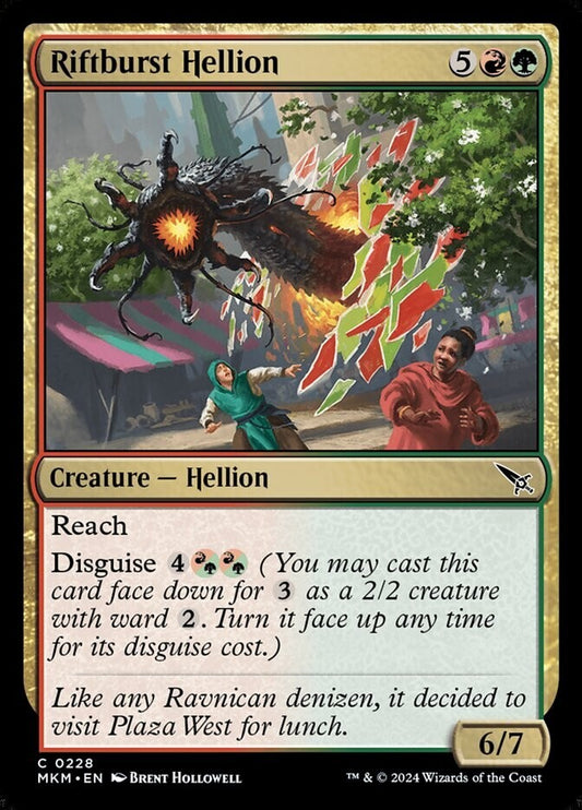 Riftburst Hellion MKM 228 foil Magic the Gathering Hellion creature card.