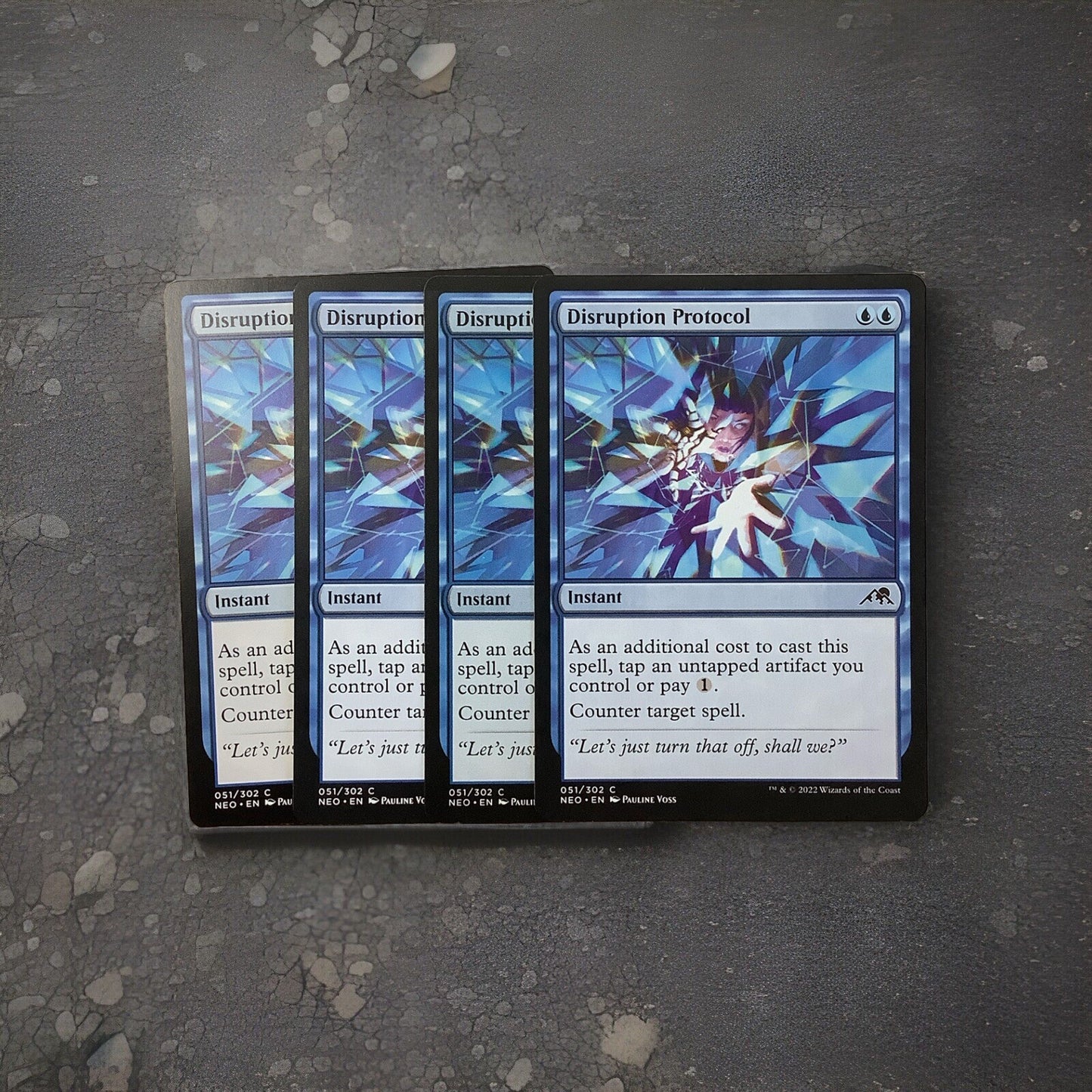 Magic the Gathering Disruption Protocol regular instant card playset from Kamigawa Neon Dynasty