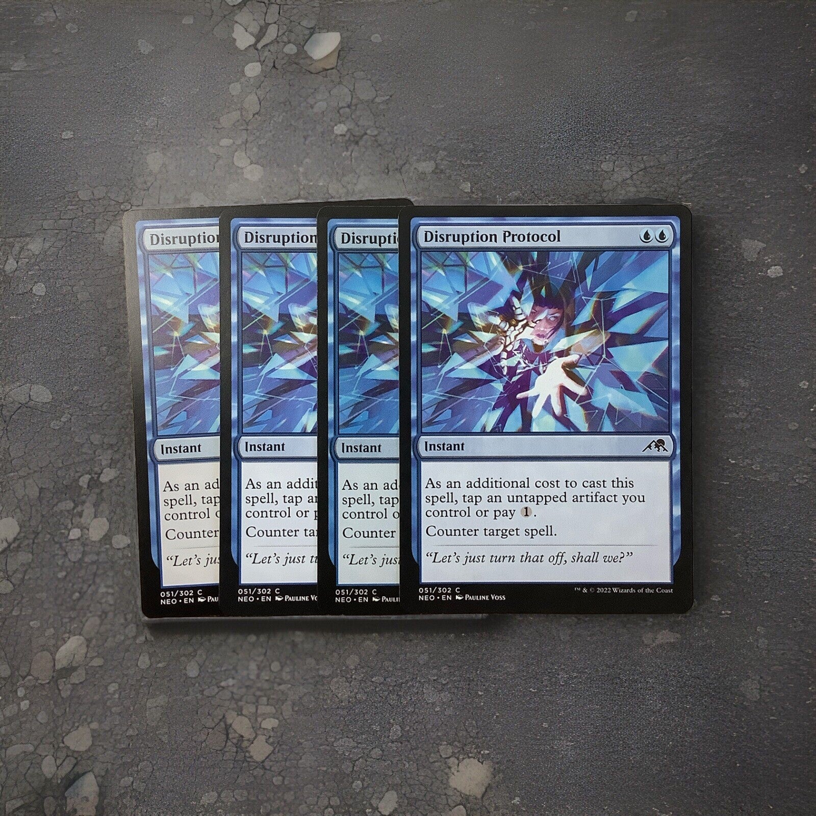 Magic the Gathering Disruption Protocol regular instant card playset from Kamigawa Neon Dynasty