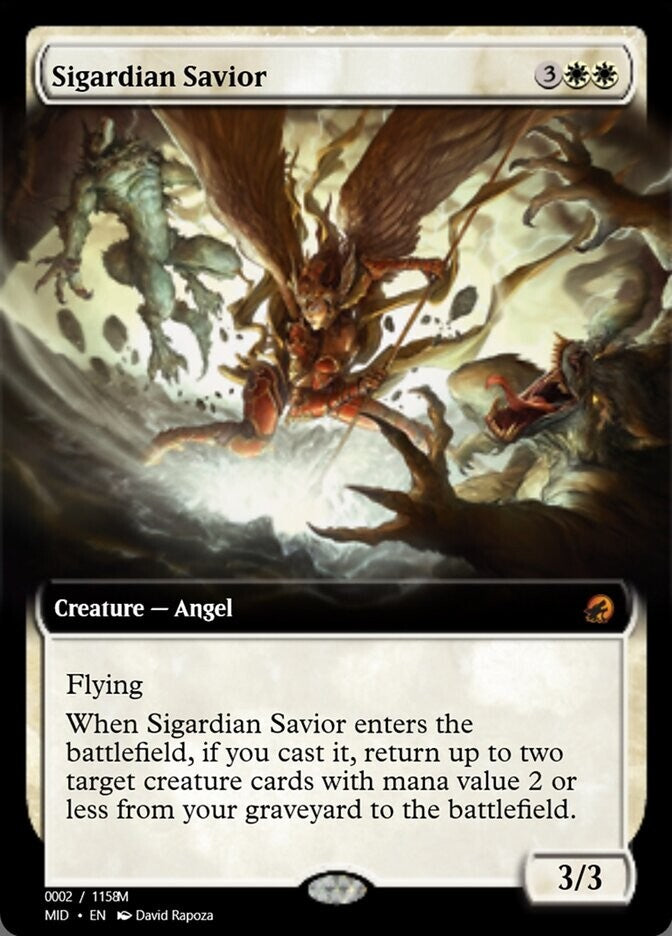 MTG MID: Sigardian Savior (Creature Angel) 331 Extended Art Mythic