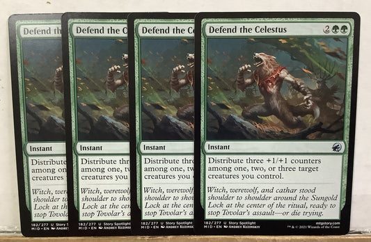 MTG X4 Defend the Celestus Innistrad: Midnight Hunt 182/277 Regular Uncommon