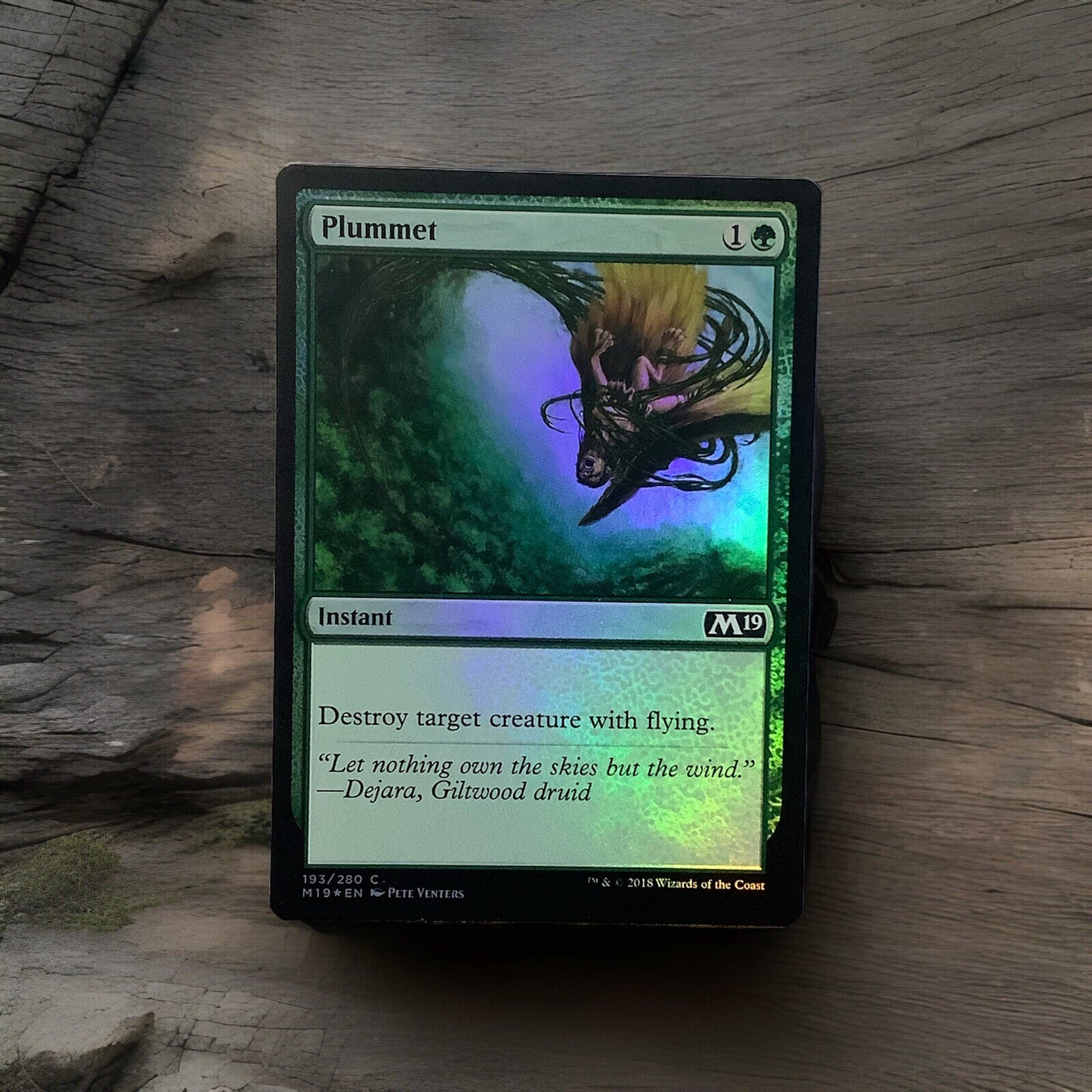 MTG M19: Plummet (Instant) Regular Common 193/280 Core Set 2019 Foil