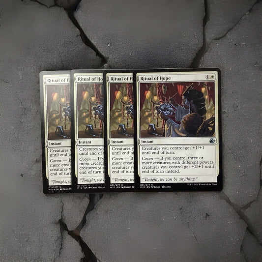MTG MID: X4 Ritual of Hope Innistrad: Midnight Hunt 031/277 Regular Uncommon