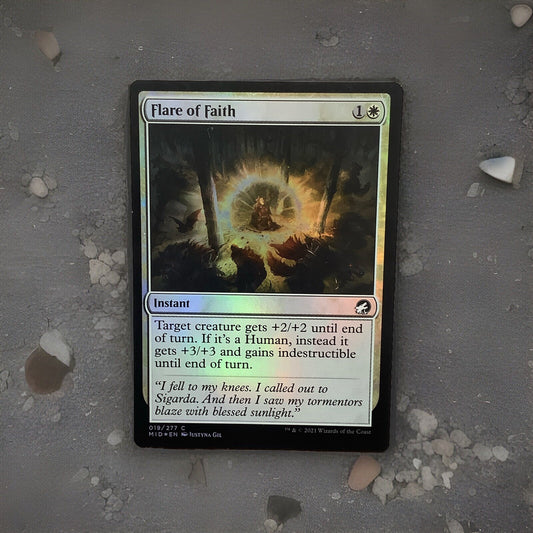 MTG MID: Flare of Faith Innistrad: Midnight Hunt 019/277 Foil Common