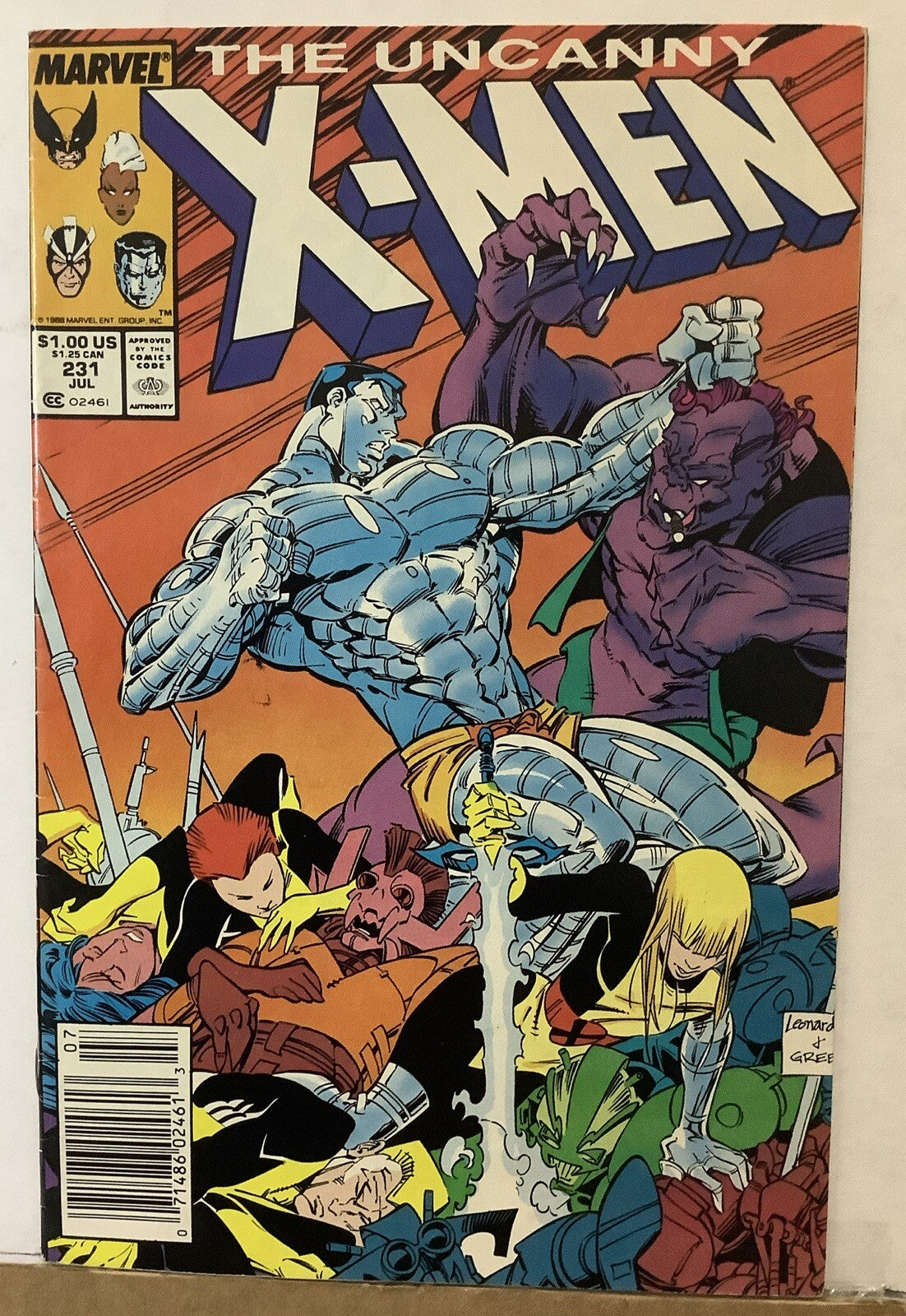 Uncanny X-Men #231 (1988) Newsstand Edition comic book from Marvel Comics featuring Illyana Rasputin.
