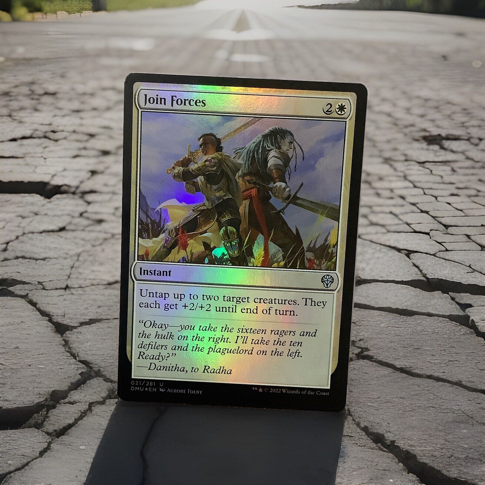 Join Forces DMU 21 foil finish MTG combat trick card from DM Vault Co.