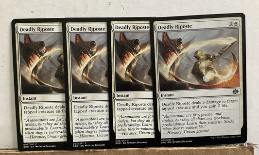 MTG BRO: X4 Deadly Riposte (Instant) The Brothers' War 005/287 Regular Common