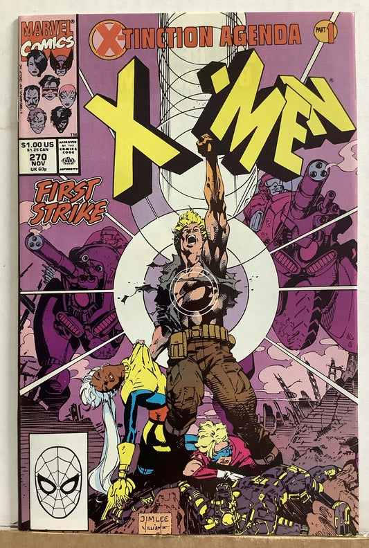 Uncanny X-Men #270 comic book cover featuring the X-Tinction Agenda storyline.