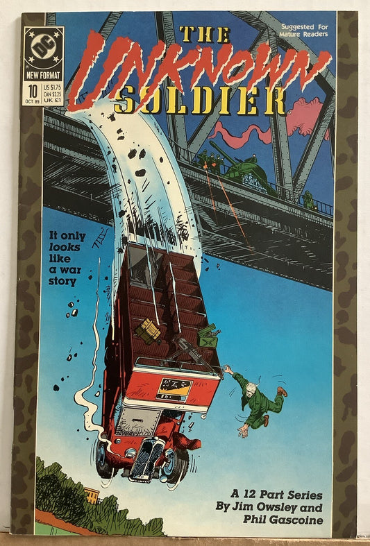 The Unknown Soldier issue 10 DC Comics cover featuring a dramatic wartime scene from the limited series.