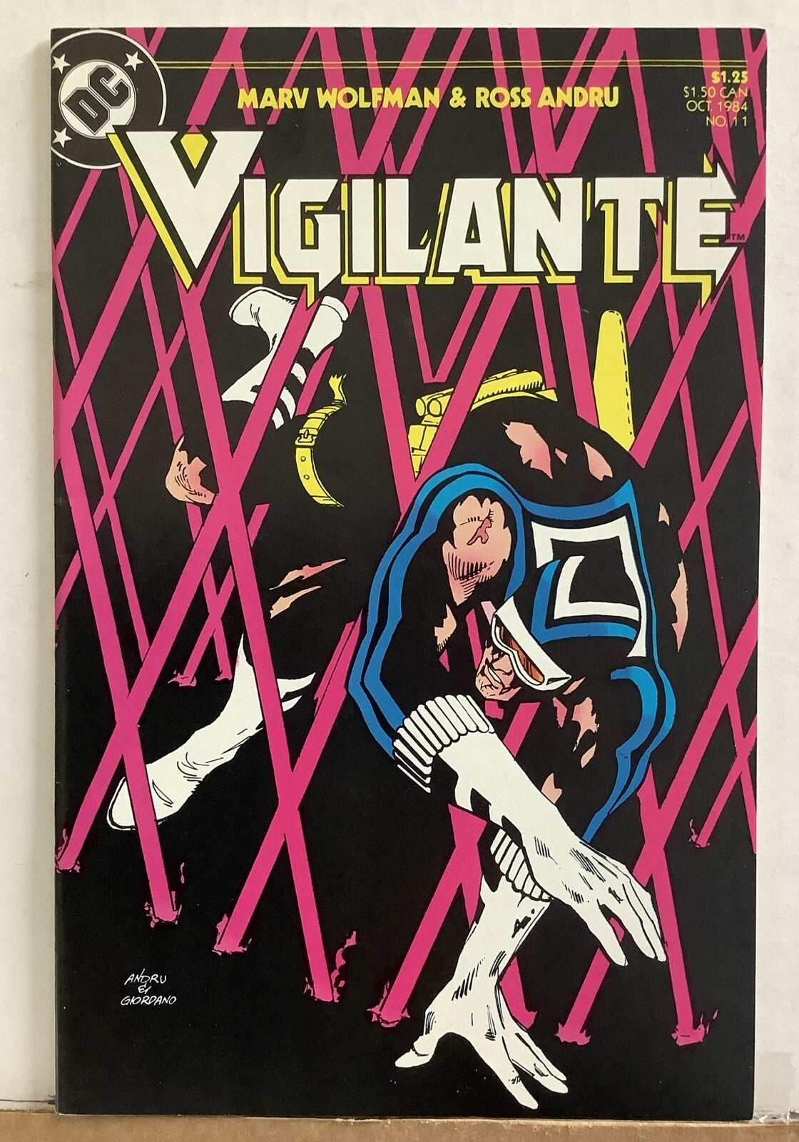 Vigilante #11 DC Comics cover by Ross Andru with bold abstract design