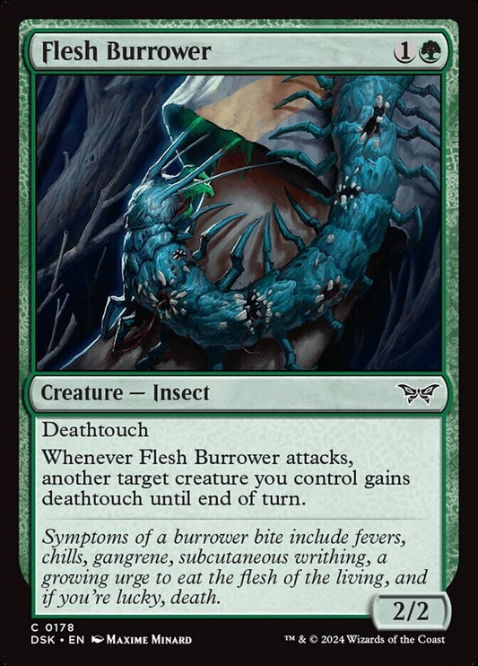 Magic: The Gathering card Flesh Burrower (DSK 0178) from Duskmourn: House of Horror.
