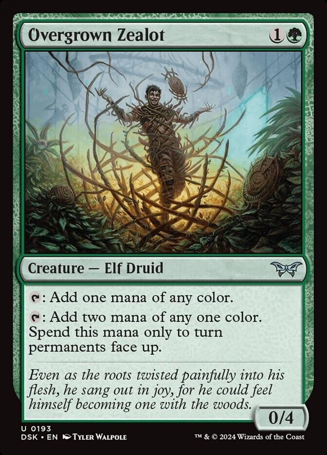 MTG DSK: Overgrown Zealot (Creature Elf Druid) 0193 Duskmourn: House of Horror