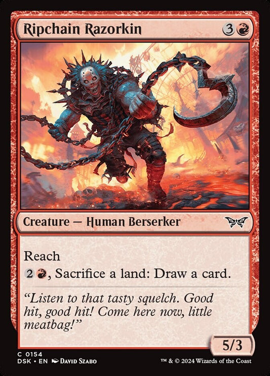 Ripchain Razorkin Magic the Gathering Duskmourn House of Horror red Human Berserker card