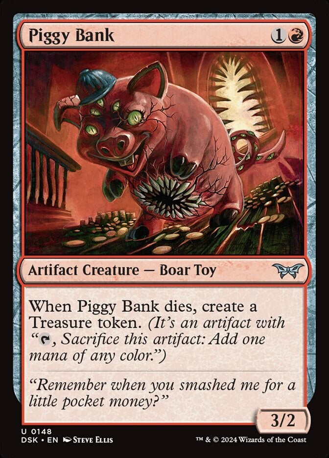 Piggy Bank MTG card from Duskmourn House of Horror DSK 148 by DM Vault Co