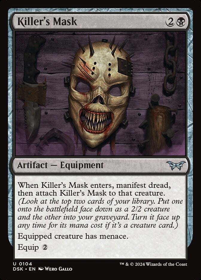 MTG DSK: Killer's Mask (Artifact Equipment) Regular Uncommon 0104 Duskmourn