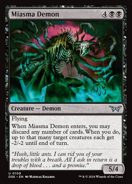 Miasma Demon MTG Demon creature card Duskmourn House of Horror
