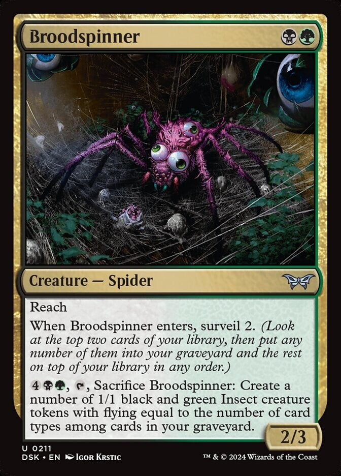 Broodspinner Magic the Gathering card from Duskmourn set