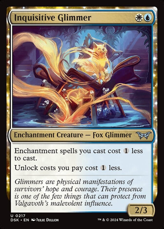 Inquisitive Glimmer Duskmourn MTG enchantment creature card 0217
