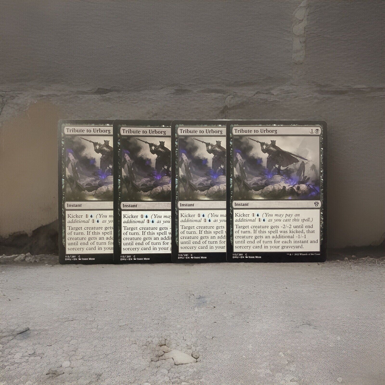Tribute to Urborg DMU 113 Magic the Gathering card playset of four regular finish.
