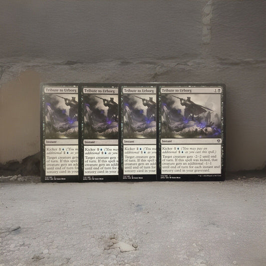 Tribute to Urborg DMU 113 Magic the Gathering card playset of four regular finish.