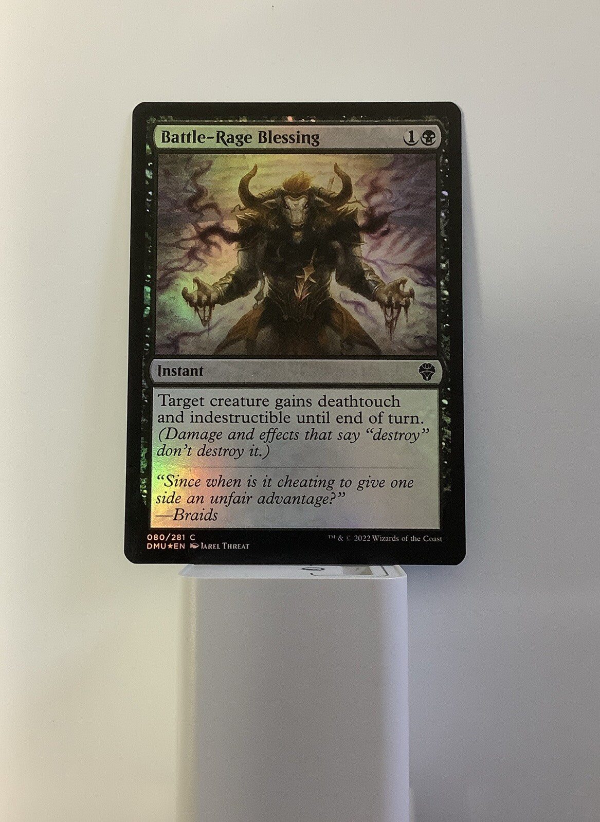 Battle-Rage Blessing DMU 080 Foil from Dominaria United. MTG instant combat trick card available from DM Vault Co.
