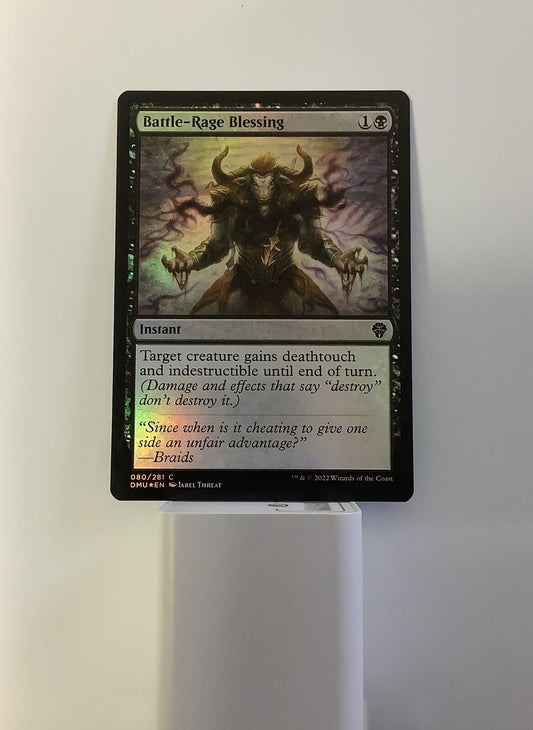 Battle-Rage Blessing DMU 080 Foil from Dominaria United. MTG instant combat trick card available from DM Vault Co.