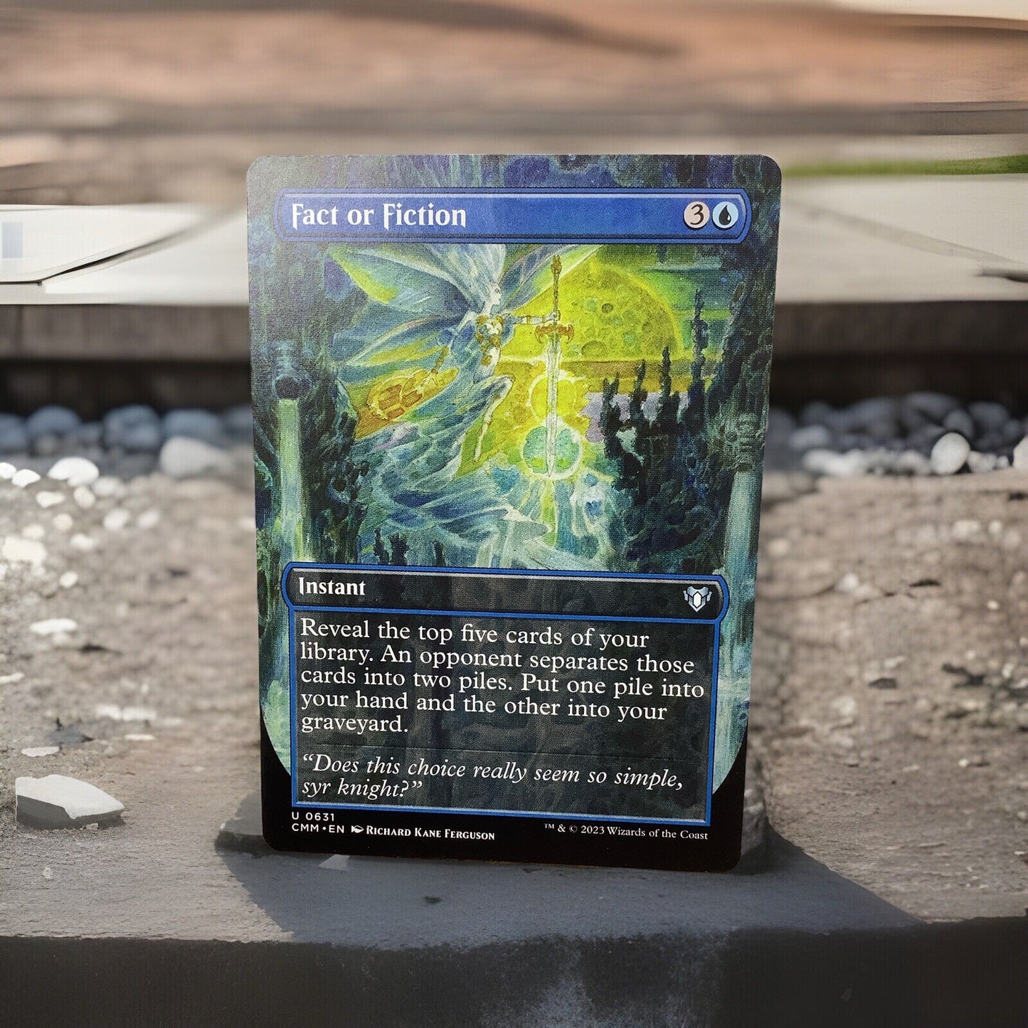 Fact or Fiction Extended Art CMM 0631 from Commander Masters. MTG card draw spell available from DM Vault Co.